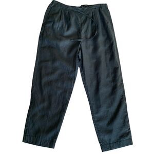 VALERIE STEVENS Navy Blue Neutral Minimalist Lagenlook 100% Linen  Pants Size M